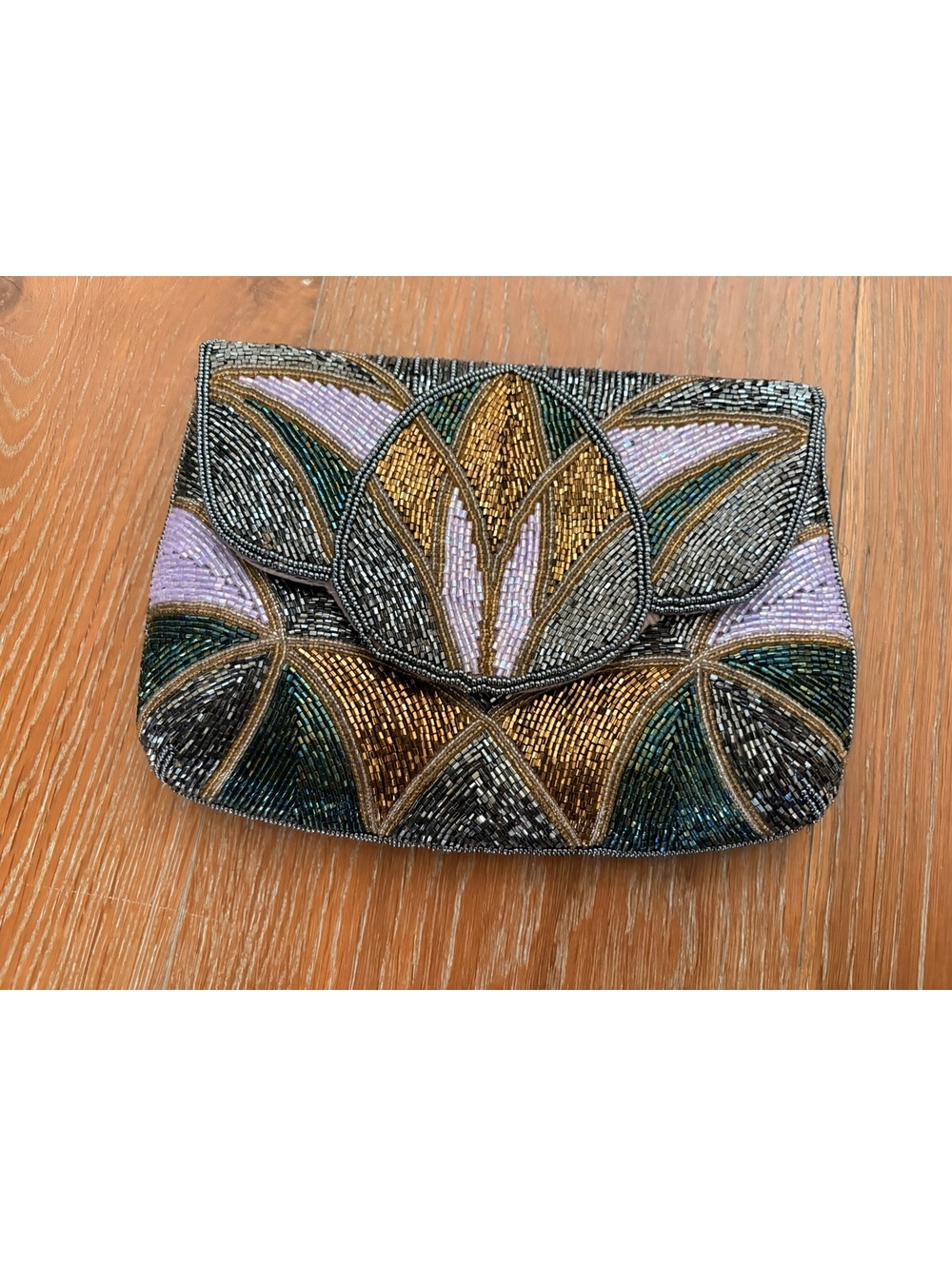 Multicolor Beaded Clutch Elegant Vintage Style